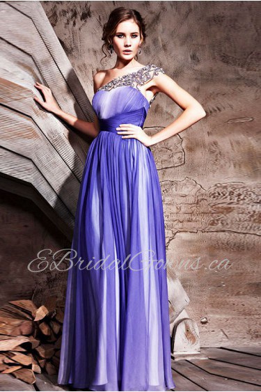 Strapless Floor-length Sleeveless Chiffon Formal Prom / Evening Dress