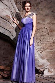 Strapless Floor-length Sleeveless Chiffon Formal Prom / Evening Dress