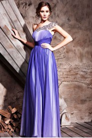 Strapless Floor-length Sleeveless Chiffon Formal Prom / Evening Dress