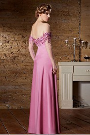 Strapless Floor-length Sleeveless Satin Formal Prom / Evening Dress