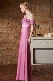 Strapless Floor-length Sleeveless Satin Formal Prom / Evening Dress