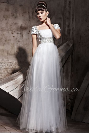 Off-the-shoulder Floor-length Sleeveless Satin,Chiffon Formal Prom / Evening Dress