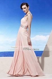 Scoop Floor-length Sleeveless Chiffon Formal Prom / Evening Dress