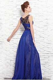 Scoop Floor-length Sleeveless Chiffon Formal Prom / Evening Dress