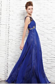 Scoop Floor-length Sleeveless Chiffon Formal Prom / Evening Dress