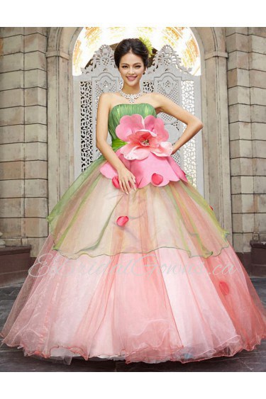 Ball Gown Strapless Prom / Evening Dress with Flower(s)