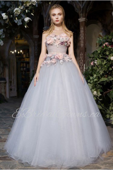 Ball Gown Strapless Prom / Evening Dress with Flower(s)