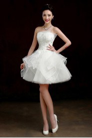 Ball Gown Strapless Short / Mini Prom / Evening Dress with Crystal