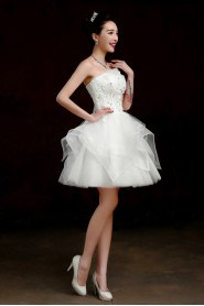 Ball Gown Strapless Short / Mini Prom / Evening Dress with Crystal