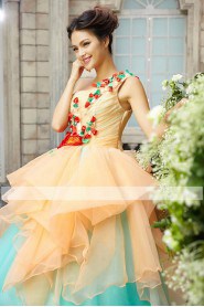 Ball Gown Strapless Prom / Evening Dress with Flower(s)