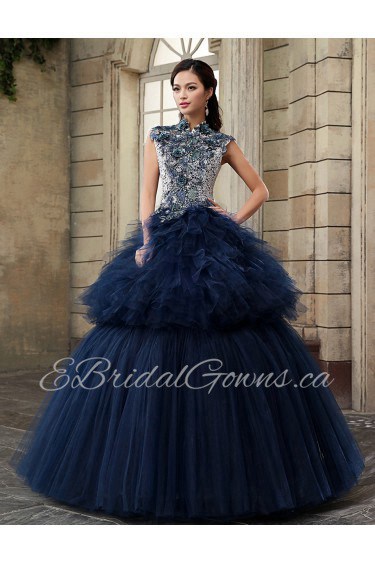 Ball Gown High Neck Prom / Evening Dress with Crystal