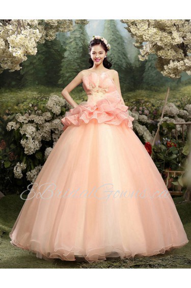 Ball Gown Strapless Prom / Evening Dress with Flower(s)