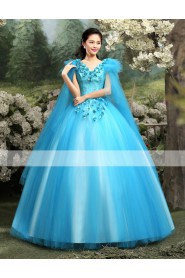 Ball Gown V-neck Prom / Evening Dress with Flower(s)