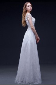 A-line Scoop Floor-length Prom / Evening Dress