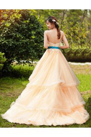 Ball Gown Straps Prom / Evening Dress with Flower(s)