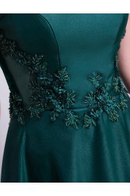 A-line Off-the-shoulder Floor-length Prom / Evening Dress with Embroidery