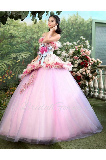 Ball Gown Strapless Prom / Evening Dress with Flower(s)