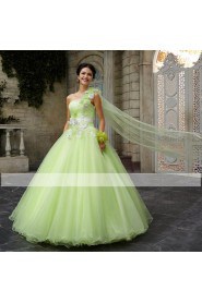 Ball Gown One Shoulder Prom / Evening Dress with Flower(s)