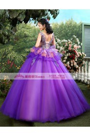 Ball Gown Scoop Prom / Evening Dress with Beading