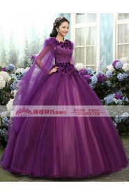 Ball Gown Scoop Prom / Evening Dress with Flower(s)