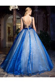 Ball Gown V-neck Prom / Evening Dress with Embroidery