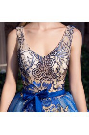 Ball Gown V-neck Prom / Evening Dress with Embroidery