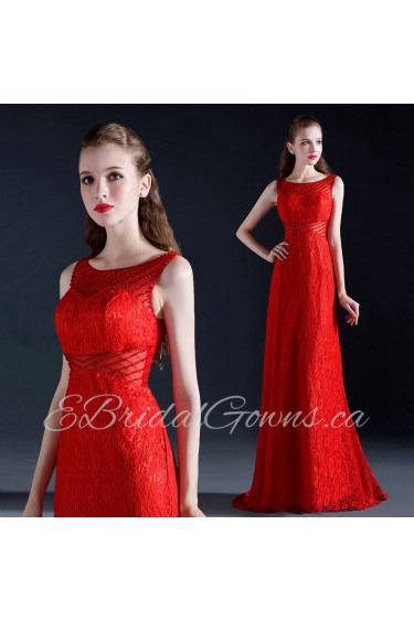 Sheath / Column Off-the-shoulder Floor-length Prom / Evening Dress with Beading