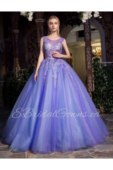 Ball Gown Scoop Prom / Evening Dress with Embroidery