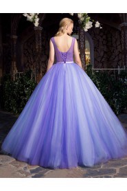 Ball Gown Scoop Prom / Evening Dress with Embroidery