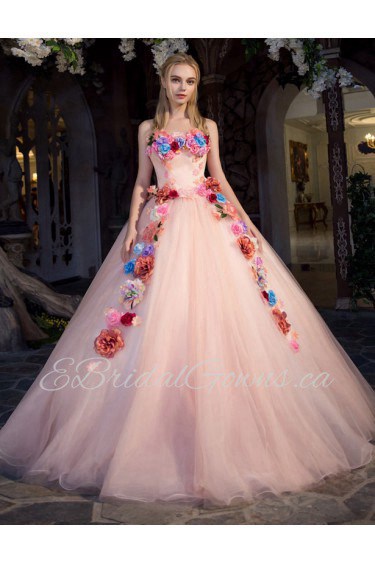 Ball Gown Strapless Prom / Evening Dress with Flower(s)