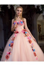 Ball Gown Strapless Prom / Evening Dress with Flower(s)