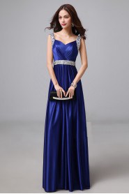 A-line Straps Floor-length Prom / Evening Dress with Crystal