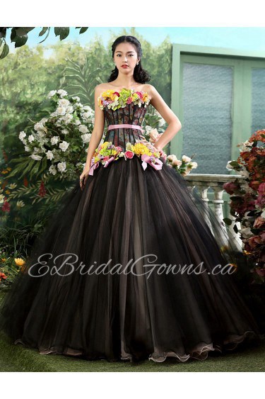 Ball Gown Strapless Prom / Evening Dress with Flower(s)