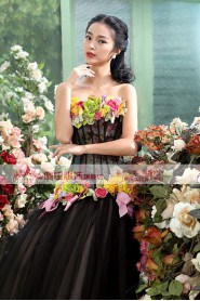 Ball Gown Strapless Prom / Evening Dress with Flower(s)