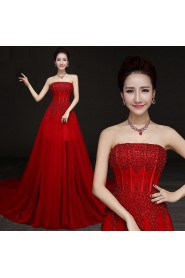 A-line Strapless Prom / Evening Dress with Beading