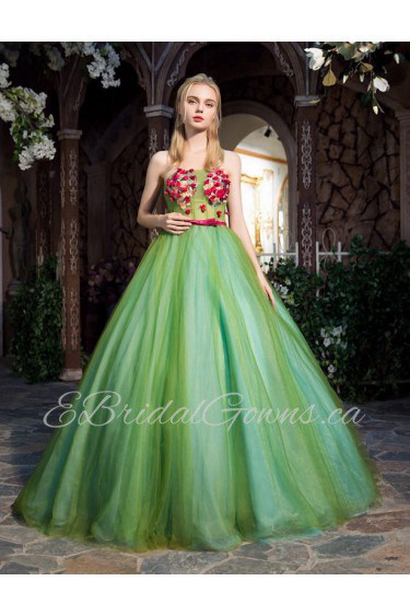 Ball Gown Strapless Prom / Evening Dress with Flower(s)