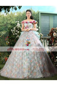 Ball Gown Off-the-shoulder Prom / Evening Dress with Flower(s)