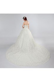 Ball Gown Strapless Sleeveless Wedding Dress with Flower(s)