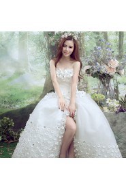 Ball Gown Strapless Sleeveless Wedding Dress with Flower(s)