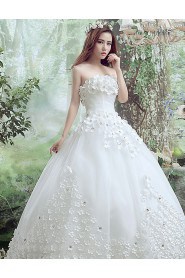 Ball Gown Strapless Sleeveless Wedding Dress with Flower(s)