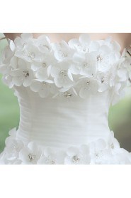 Ball Gown Strapless Sleeveless Wedding Dress with Flower(s)