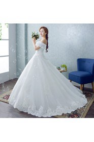 Ball Gown Off-the-shoulder Wedding Dress with Flower(s)