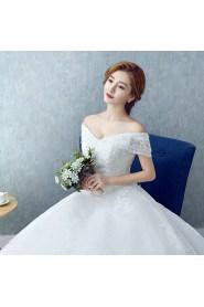 Ball Gown Off-the-shoulder Wedding Dress with Flower(s)