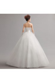 Ball Gown Strapless Sleeveless Wedding Dress with Sequins