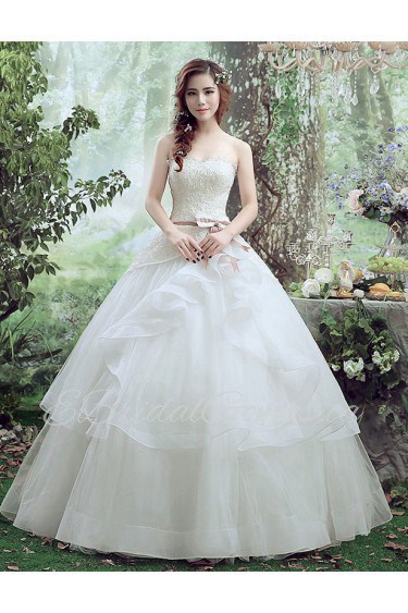 Ball Gown Strapless Sleeveless Wedding Dress