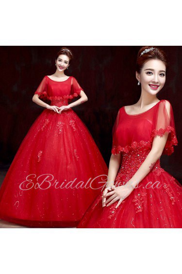 Ball Gown Scoop Sleeveless Wedding Dress with Crystal