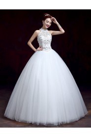 Ball Gown Halter Sleeveless Wedding Dress with Crystal