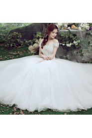 Ball Gown Off-the-shoulder Sleeveless Wedding Dress with Flower(s)