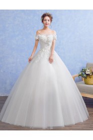 Ball Gown Off-the-shoulder Wedding Dress with Flower(s)