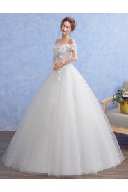 Ball Gown Off-the-shoulder Wedding Dress with Flower(s)